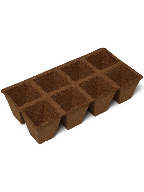 Торфяная кассета, 8 ячеек по 250 мл, 7 × 7 см