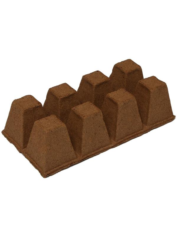 Торфяная кассета, 8 ячеек по 250 мл, 7 × 7 см