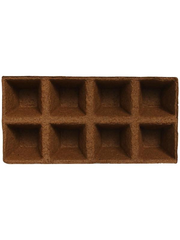 Торфяная кассета, 8 ячеек по 250 мл, 7 × 7 см