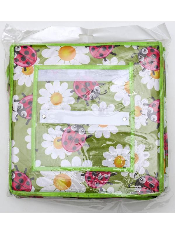 Кофр подвесной Доляна «Божьи коровки», 4 отделения, 30×30×80 см, цвет зелёный