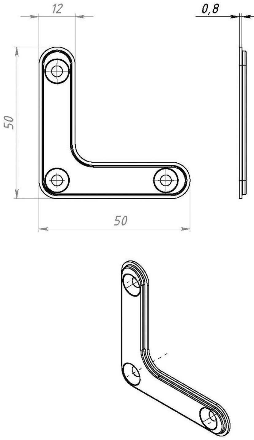 Угольник УГ-50, оцинкованный