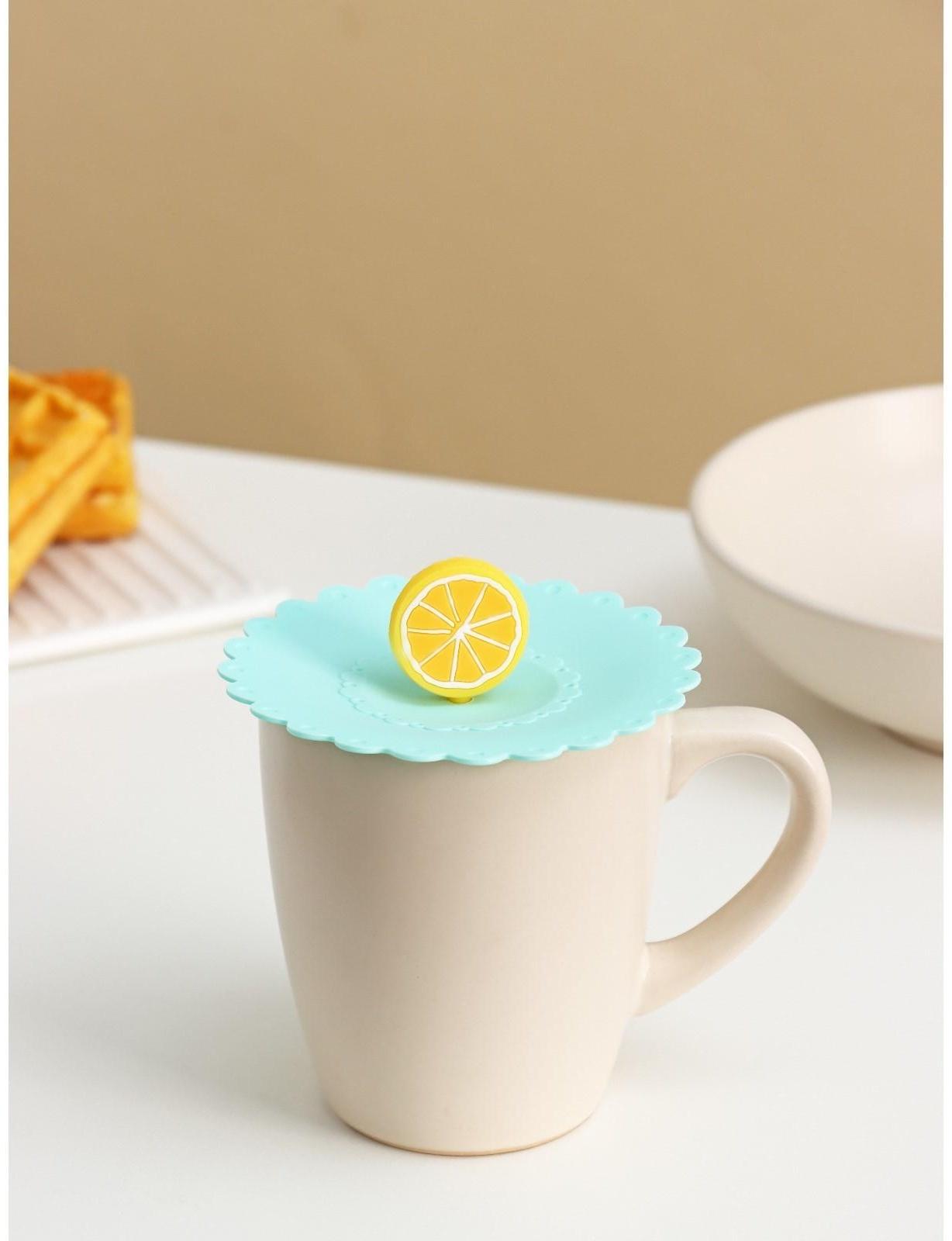 Крышка-непроливайка силиконовая Доляна «Лимон», d=11 см, цвет мятный