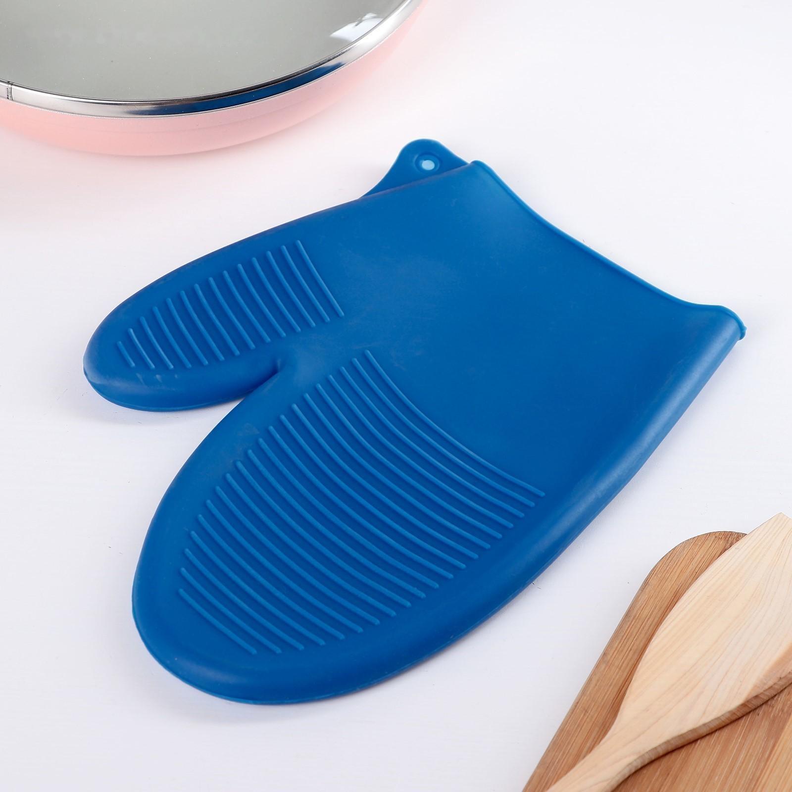 Рукавица силиконовая для горячего Доляна «Ребрис», 22×17 см, цвет МИКС