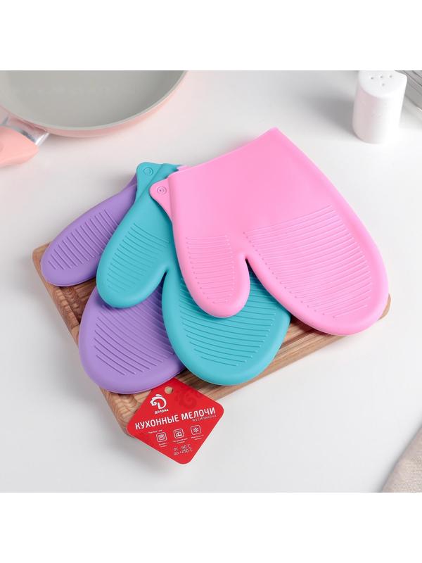 Рукавица силиконовая для горячего Доляна «Ребрис», 22×17 см, цвет МИКС