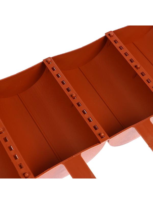 Ограждение декоративное, 24 × 100 см, 10 секций, пластик, терракотовое, «Брёвнышко»