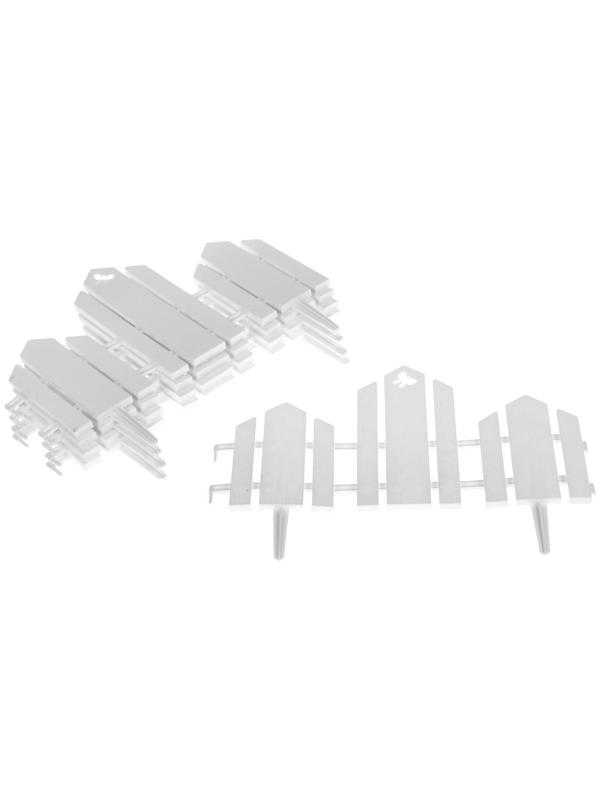 Ограждение декоративное, 25 × 170 см, 5 секций, пластик, белое, «Чудный сад»