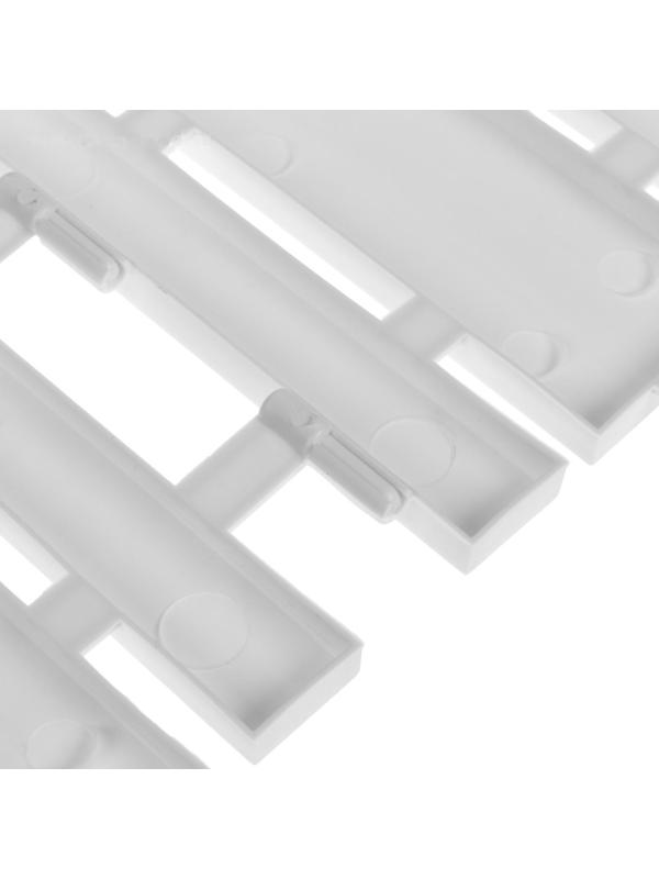 Ограждение декоративное, 25 × 170 см, 5 секций, пластик, белое, «Чудный сад»