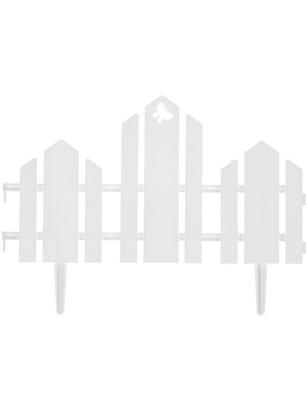 Ограждение декоративное, 25 × 170 см, 5 секций, пластик, белое, «Чудный сад»