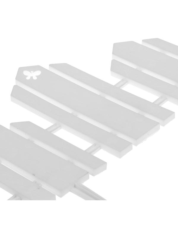 Ограждение декоративное, 25 × 170 см, 5 секций, пластик, белое, «Чудный сад»