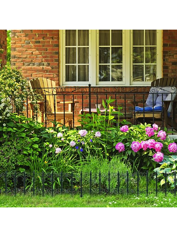 Ограждение декоративное, 25 × 180 см, 5 секций, пластик, зелёное, «Классика»