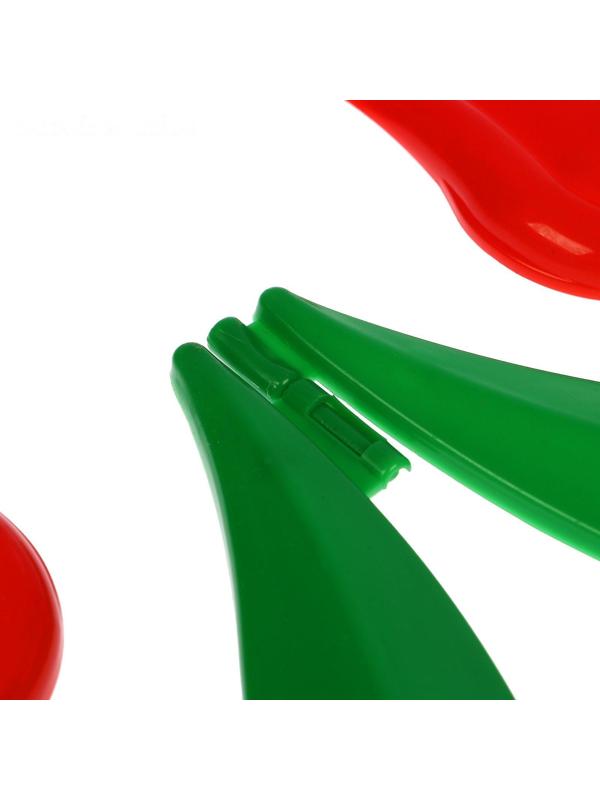 Ограждение декоративное, 30 × 225 см, 5 секций, пластик, красный цветок, «Тюльпан»