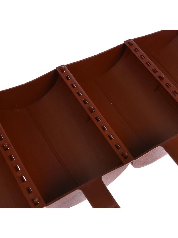 Ограждение декоративное, 24 × 100 см, 10 секций, пластик, коричневое, «Брёвнышко»