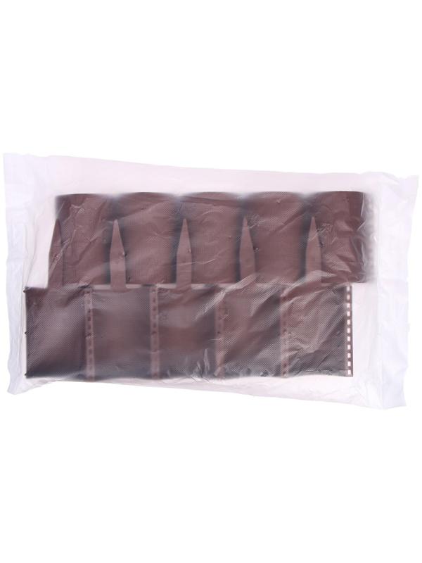 Ограждение декоративное, 24 × 100 см, 10 секций, пластик, коричневое, «Брёвнышко»