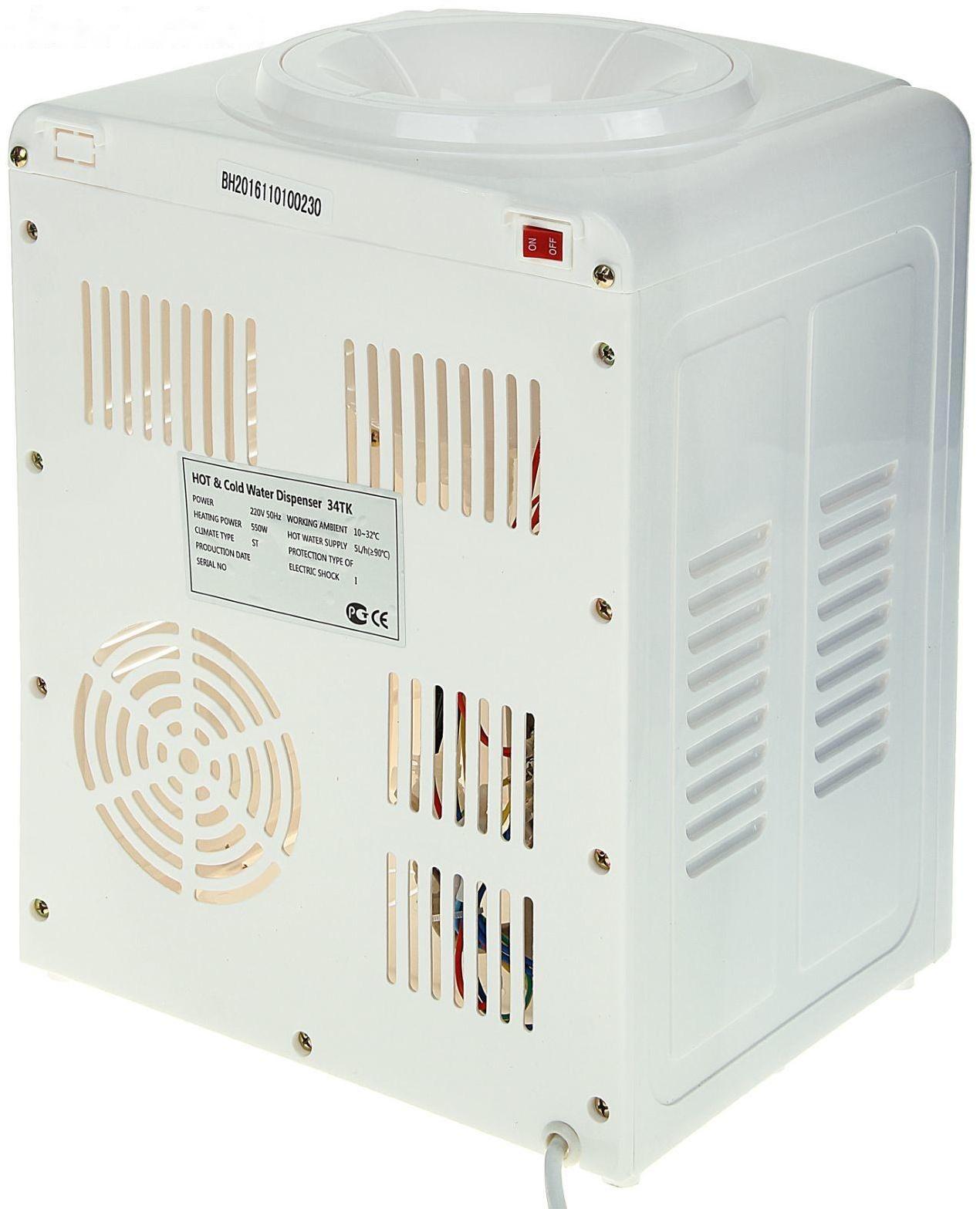 Кулер для воды LESOTO 34 TK, только нагрев, 550 Вт, белый