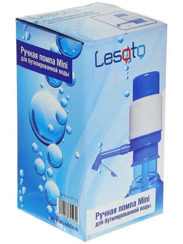 Помпа для воды LESOTO Mini, механическая, под бутыль от 11 до 19 л, голубая