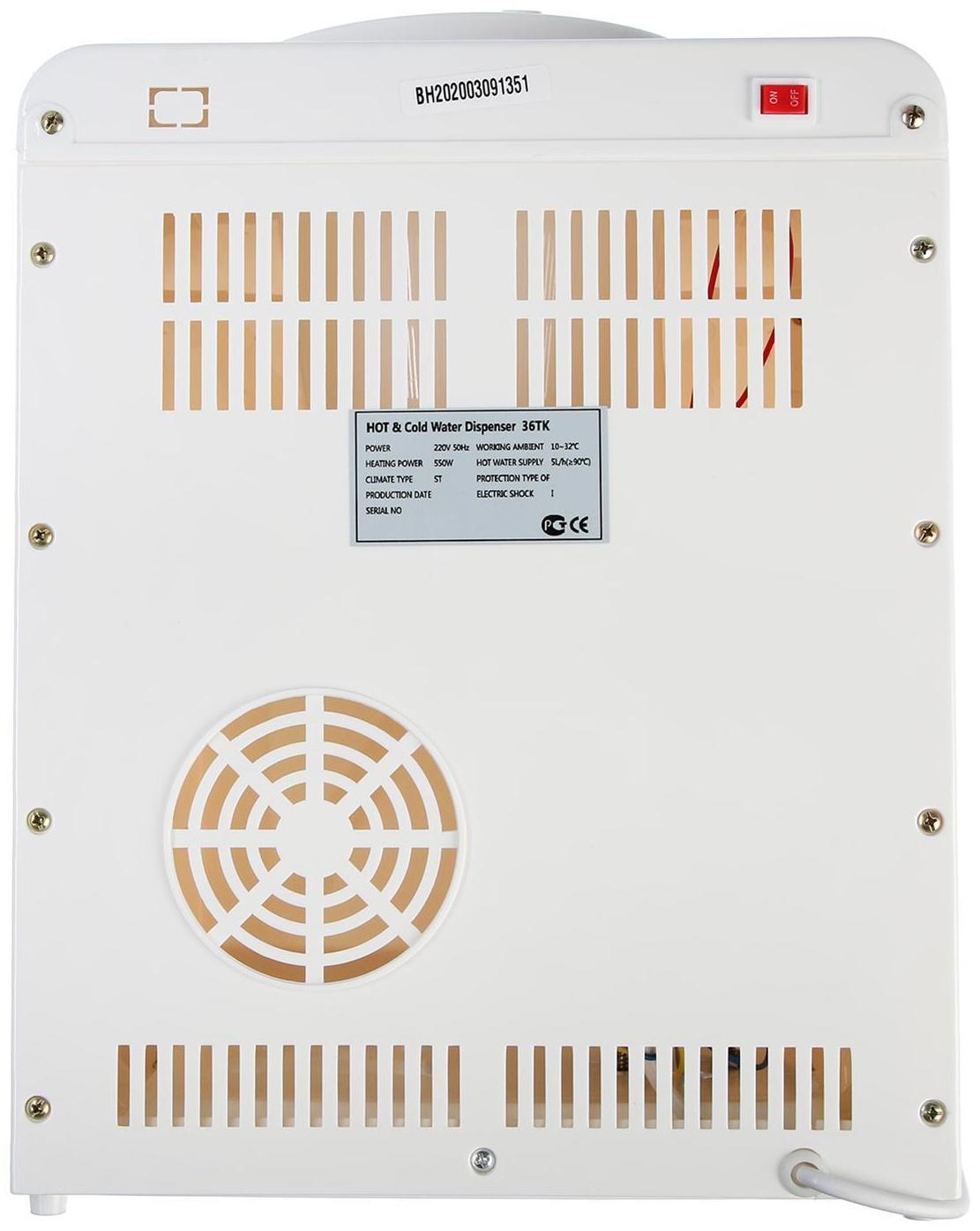 Кулер для воды LESOTO 36 TK, только нагрев, 500-550 Вт, белый