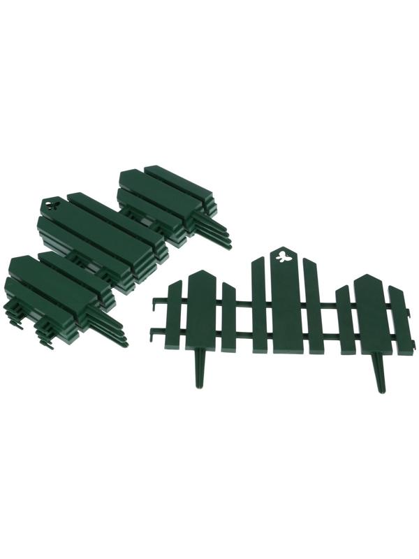 Ограждение декоративное, 25 × 170 см, 5 секций, пластик, зелёное, «Чудный сад»