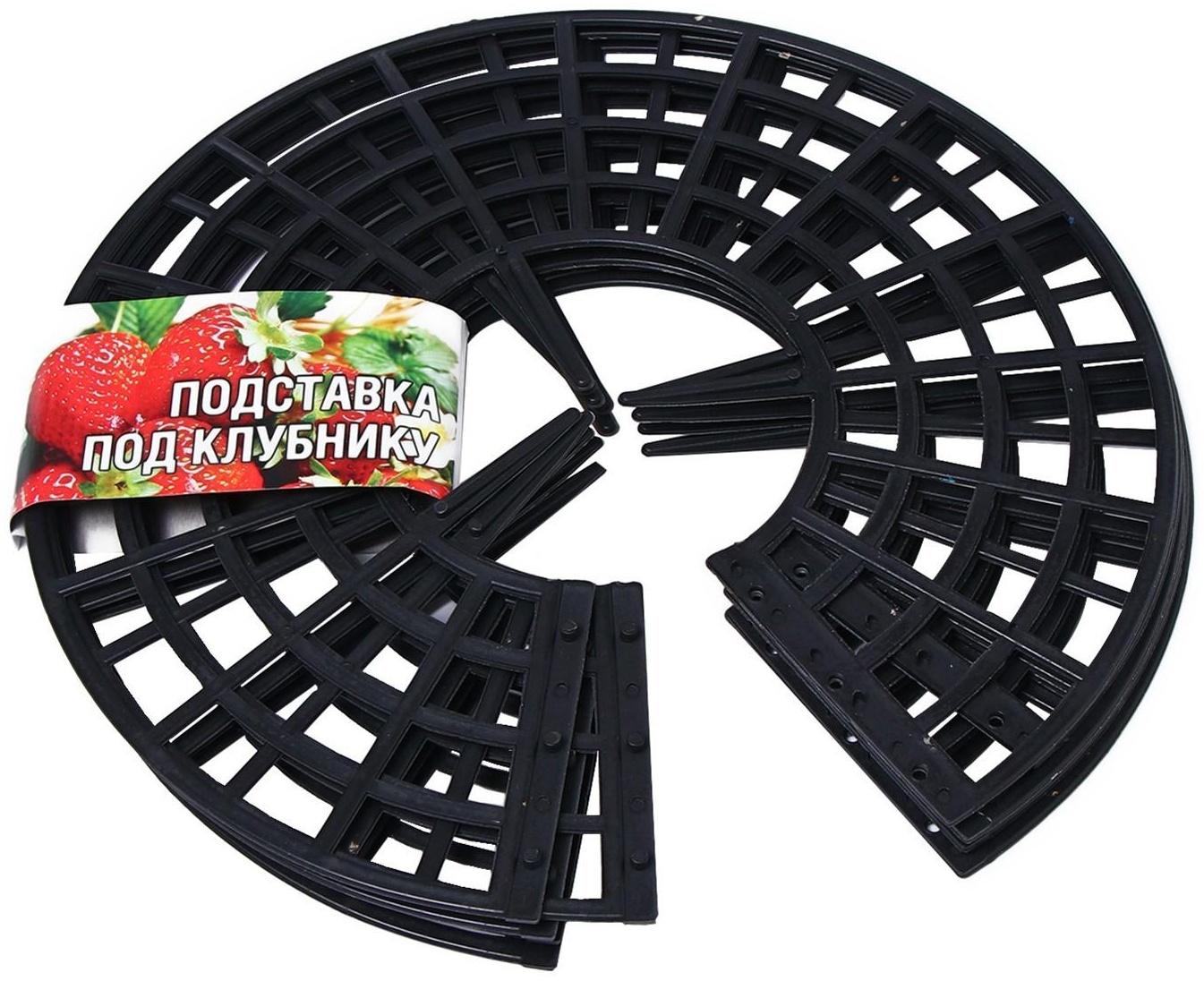Кустодержатель для клубники, d = 25.5 см, пластик, набор 5 шт., чёрный