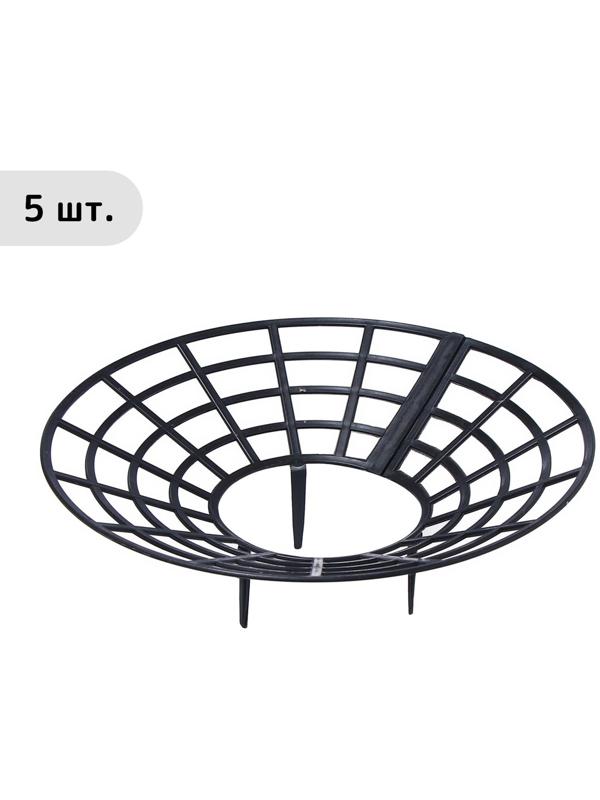 Кустодержатель для клубники, d = 25.5 см, пластик, набор 5 шт., чёрный