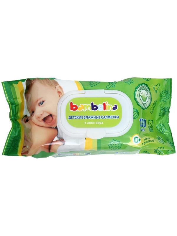 Влажные салфетки Bambolina, детские, 120 шт.
