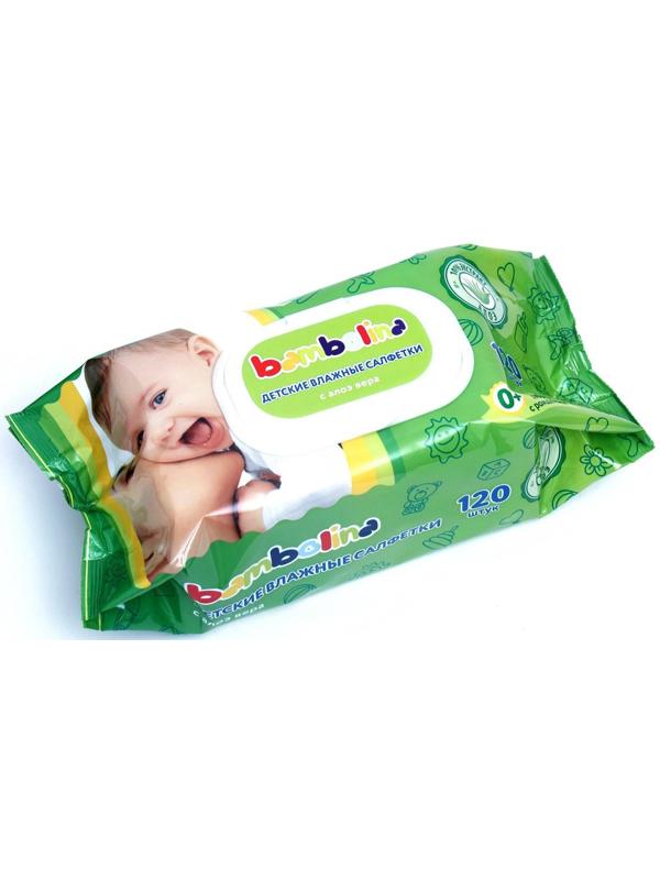 Влажные салфетки Bambolina, детские, 120 шт.