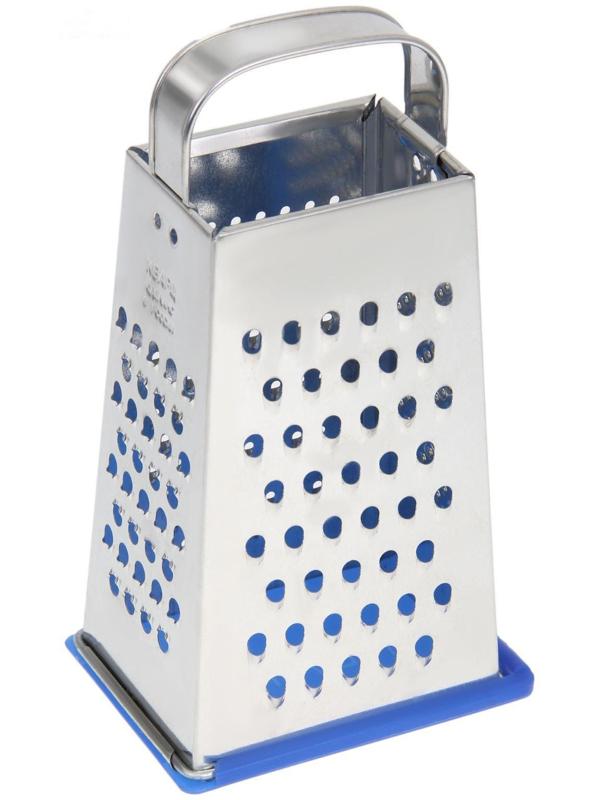 Тёрка с крышкой-дозатором и стороной для сыра, металлическая ручка, цвет МИКС