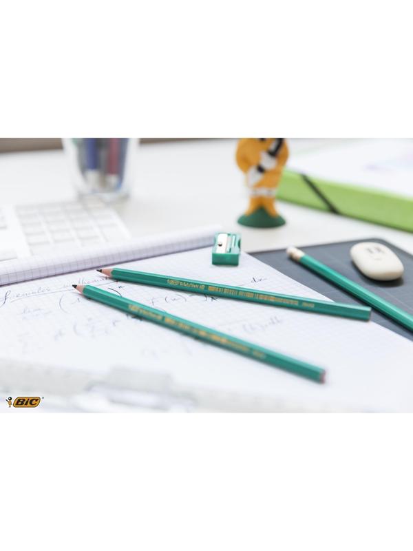 Карандаш чернографитный (простой) НВ, BIC Evolution, заточенный, пластик, без ластика, шестигранный, зеленый корпус