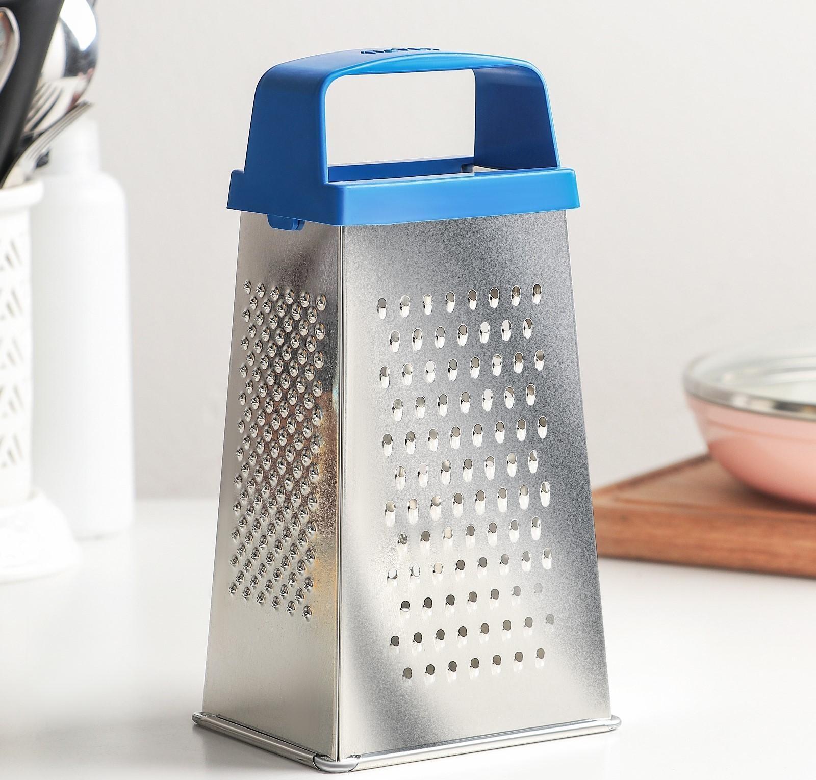 Тёрка «Универсал», 4 грани, с пластмассовой ручкой, 11×8,5×22 см, цвет МИКС