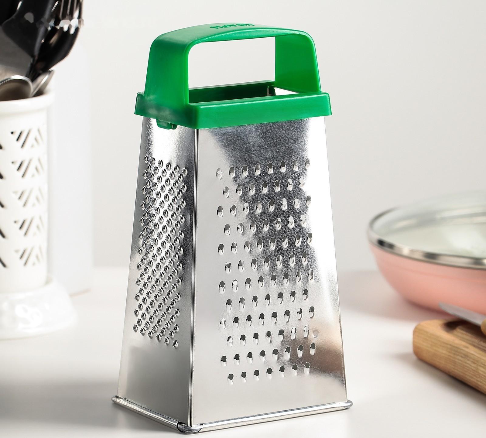 Тёрка «Универсал», 4 грани, с пластмассовой ручкой, 11×8,5×22 см, цвет МИКС