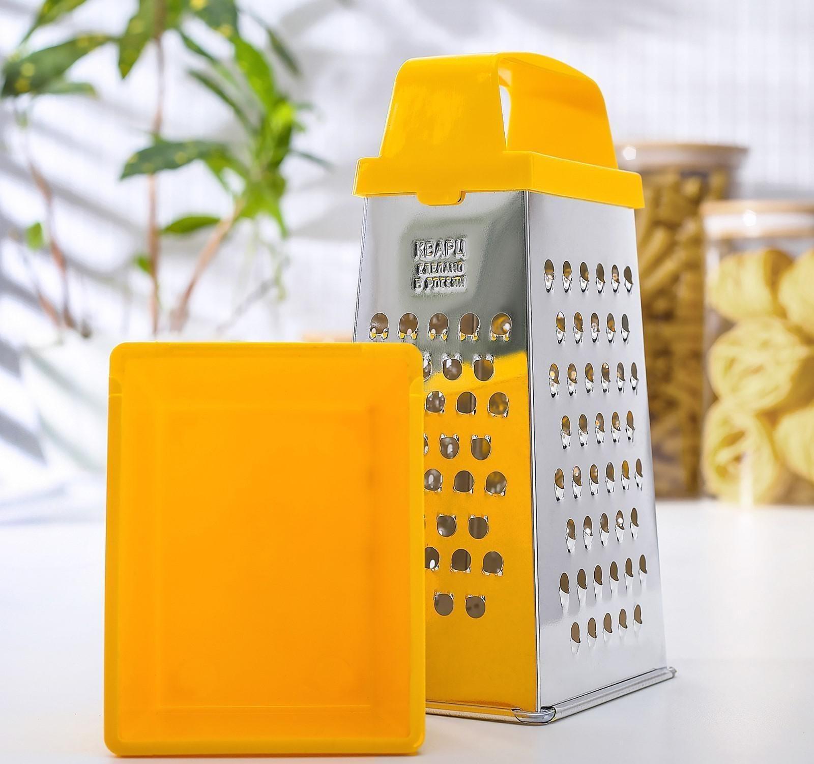 Тёрка «Комфорт», 4 грани и контейнер 450 мл, 11×8,5×27 см, цвет МИКС