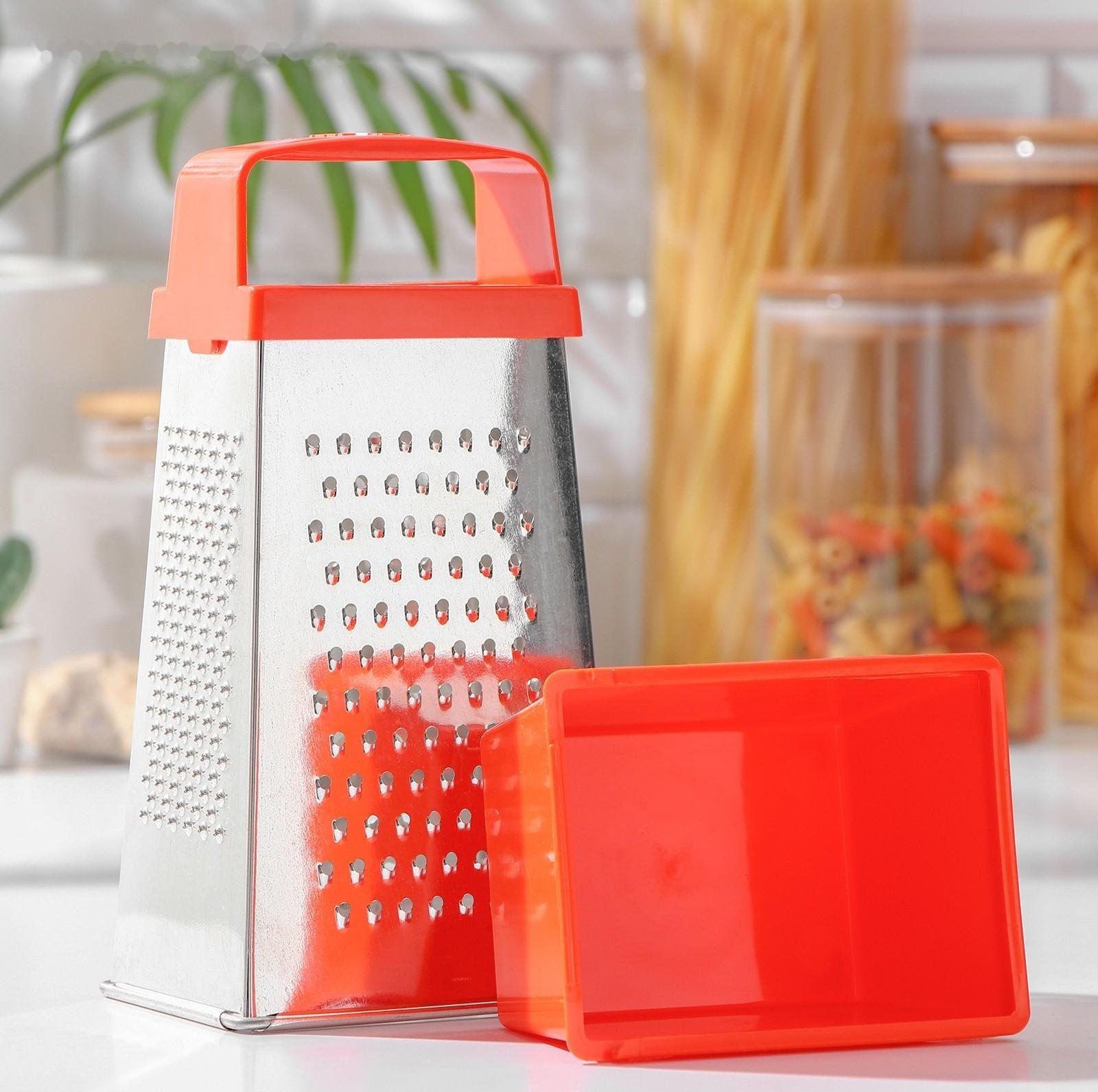 Тёрка «Комфорт», 4 грани и контейнер 450 мл, 11×8,5×27 см, цвет МИКС