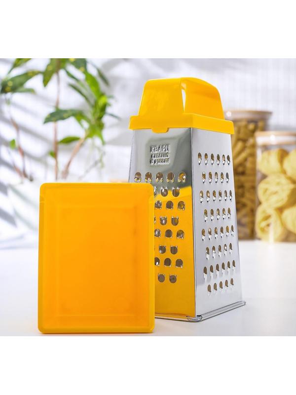 Тёрка «Комфорт», 4 грани и контейнер 450 мл, 11×8,5×27 см, цвет МИКС