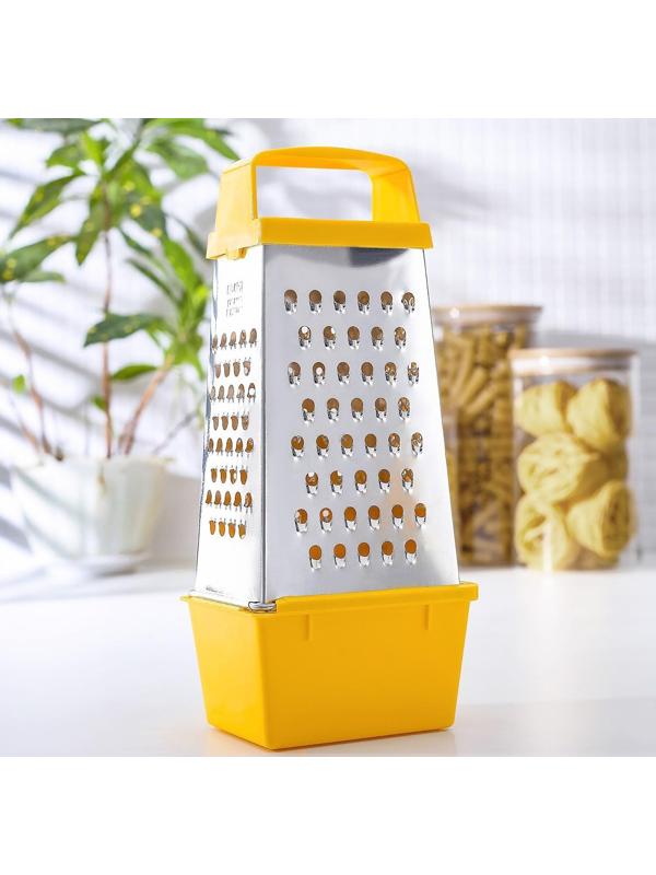 Тёрка «Комфорт», 4 грани и контейнер 450 мл, 11×8,5×27 см, цвет МИКС