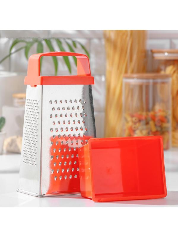 Тёрка «Комфорт», 4 грани и контейнер 450 мл, 11×8,5×27 см, цвет МИКС