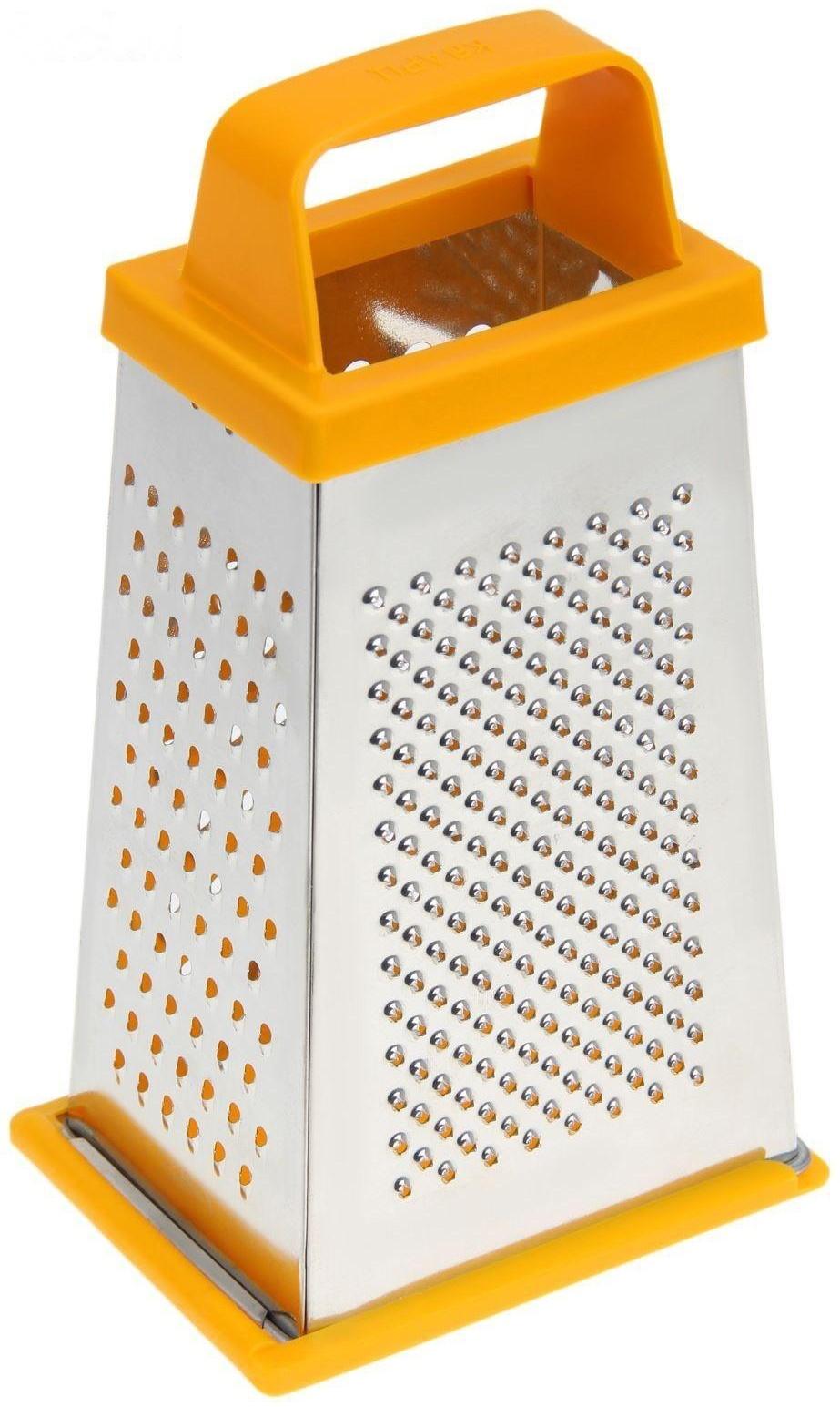 Тёрка «Универсал», 4 грани,с крышкой-дозатором и с пластмассовой ручкой 11×8,5×22 см, цвет МИКС