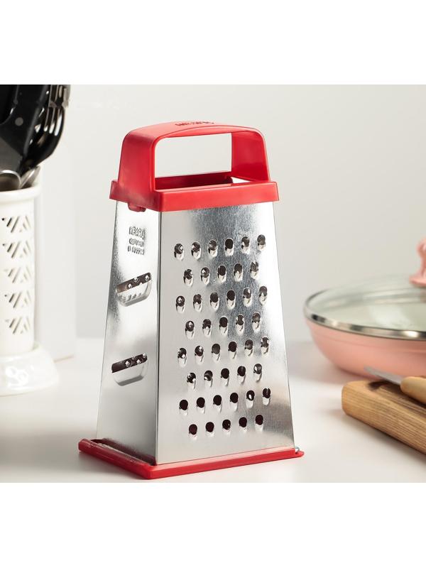 Тёрка «Универсал», 4 грани,с крышкой-дозатором и с пластмассовой ручкой 11×8,5×22 см, цвет МИКС