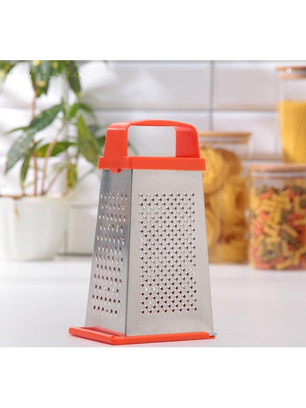 Тёрка «Универсал», 4 грани,с крышкой-дозатором и с пластмассовой ручкой 11×8,5×22 см, цвет МИКС