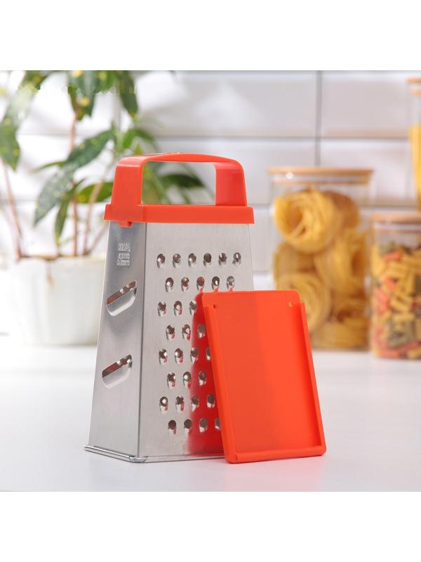 Тёрка «Универсал», 4 грани,с крышкой-дозатором и с пластмассовой ручкой 11×8,5×22 см, цвет МИКС