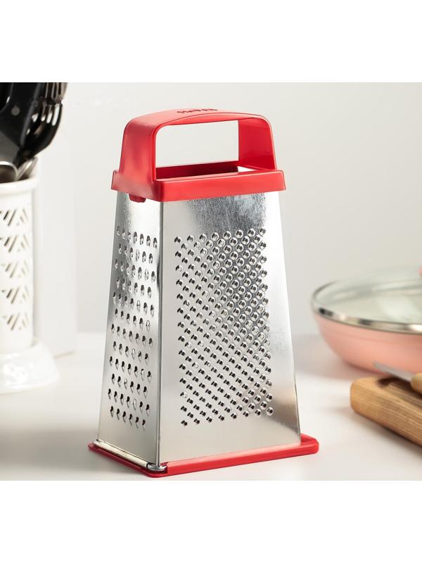 Тёрка «Универсал», 4 грани,с крышкой-дозатором и с пластмассовой ручкой 11×8,5×22 см, цвет МИКС