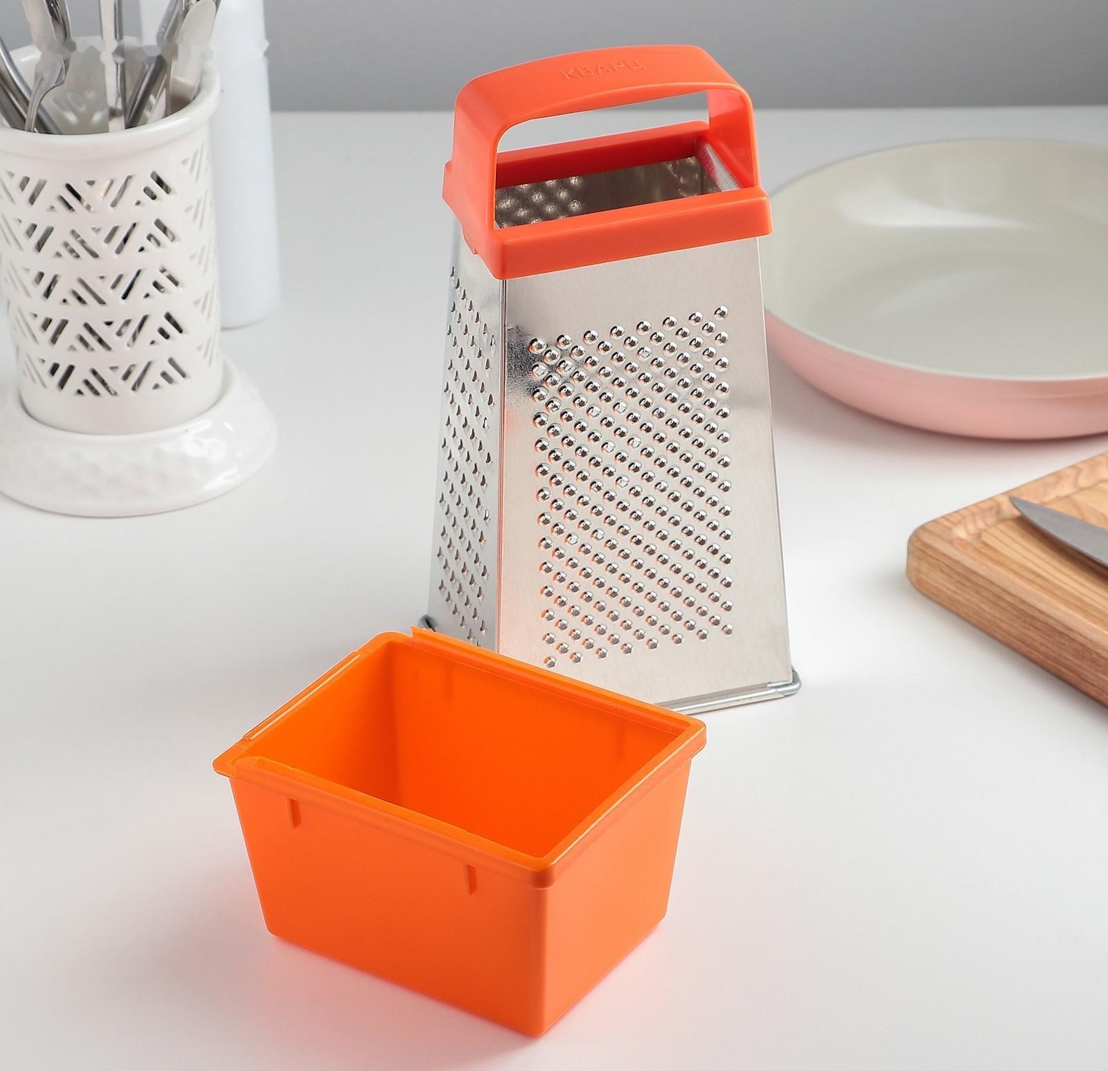 Тёрка «Комфорт», 4 грани и контейнер 450 мл, 11×8,5×27 см, цвет МИКС