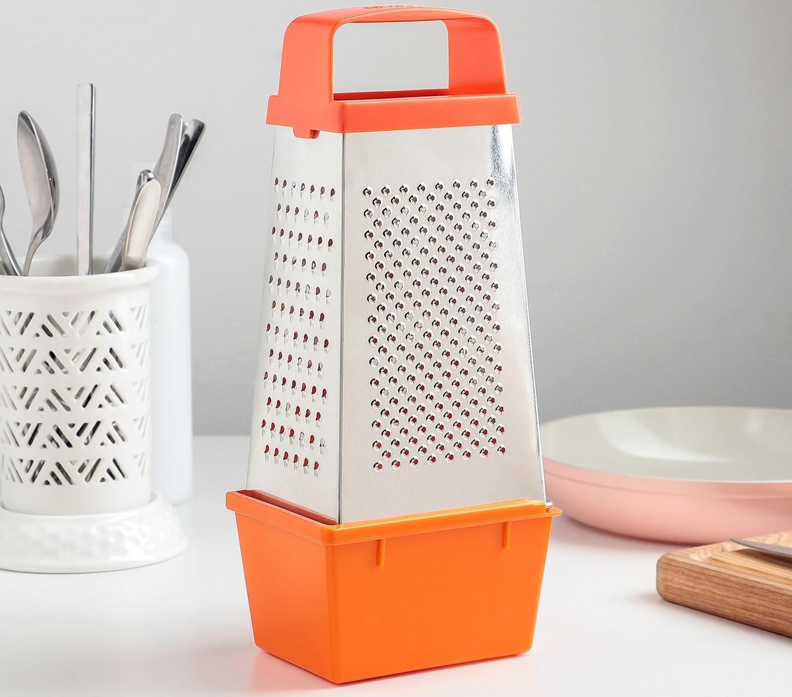 Тёрка «Комфорт», 4 грани и контейнер 450 мл, 11×8,5×27 см, цвет МИКС