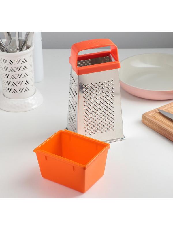 Тёрка «Комфорт», 4 грани и контейнер 450 мл, 11×8,5×27 см, цвет МИКС
