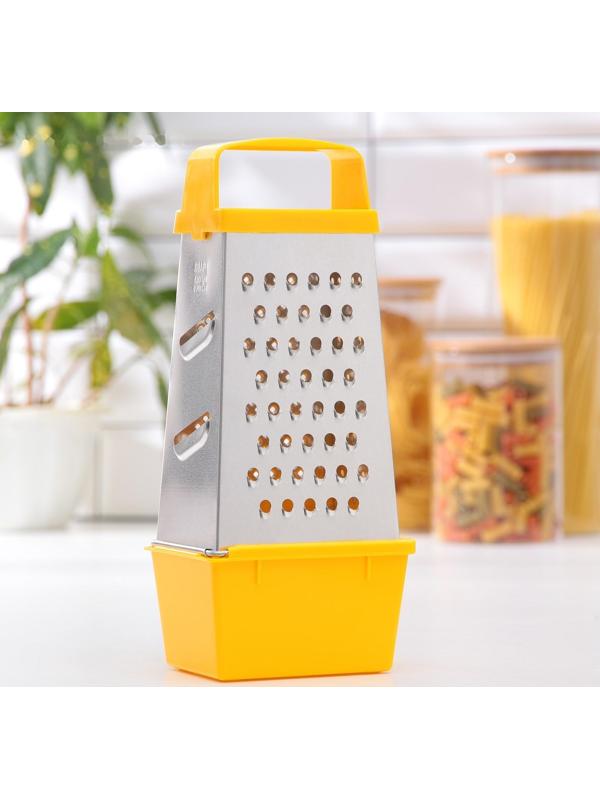 Тёрка «Комфорт», 4 грани и контейнер 450 мл, 11×8,5×27 см, цвет МИКС