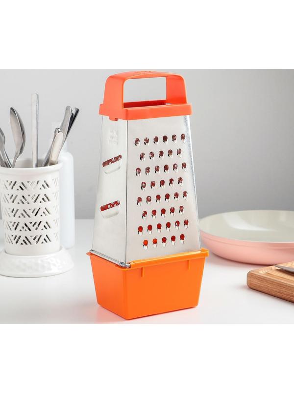 Тёрка «Комфорт», 4 грани и контейнер 450 мл, 11×8,5×27 см, цвет МИКС