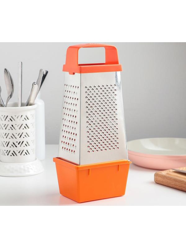 Тёрка «Комфорт», 4 грани и контейнер 450 мл, 11×8,5×27 см, цвет МИКС