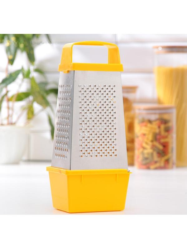 Тёрка «Комфорт», 4 грани и контейнер 450 мл, 11×8,5×27 см, цвет МИКС