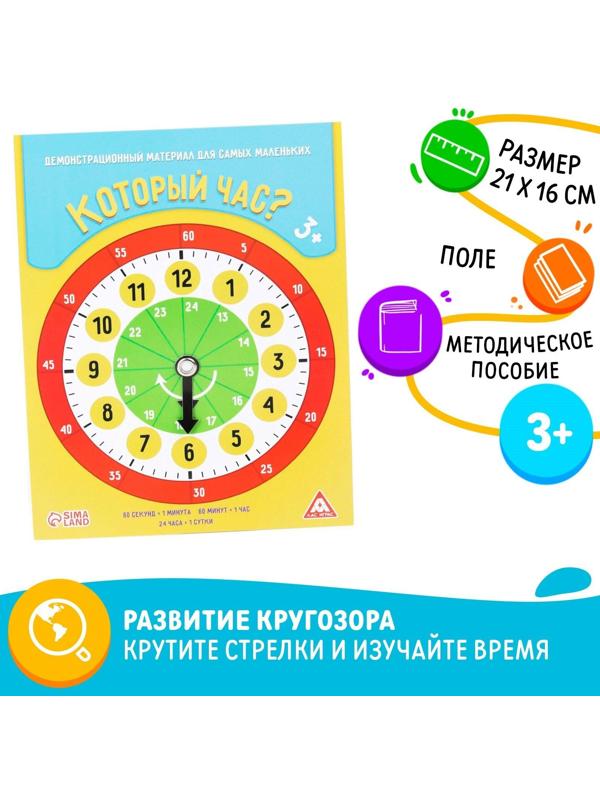 Демонстрационный материал «Который час?», для самых маленьких