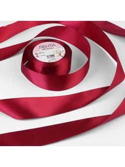 Лента атласная, 40 мм × 23 ± 1 м, цвет вишнёвый №37