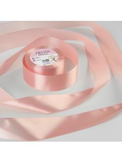 Лента атласная, 40 мм × 23 ± 1 м, цвет жемчужно-розовый №41