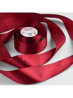 Лента атласная, 50 мм × 23 ± 1 м, цвет вишнёвый №37